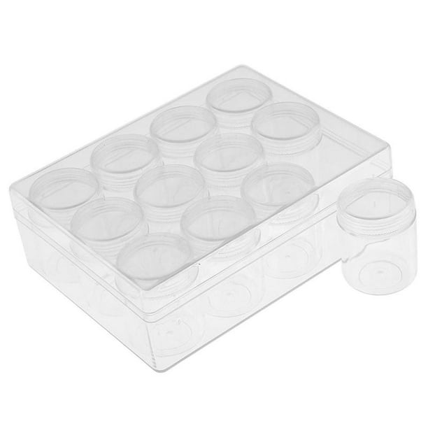 12pcs Mini Plastic Jewelry Beads Earring Pill Storage Box Round Containers Case